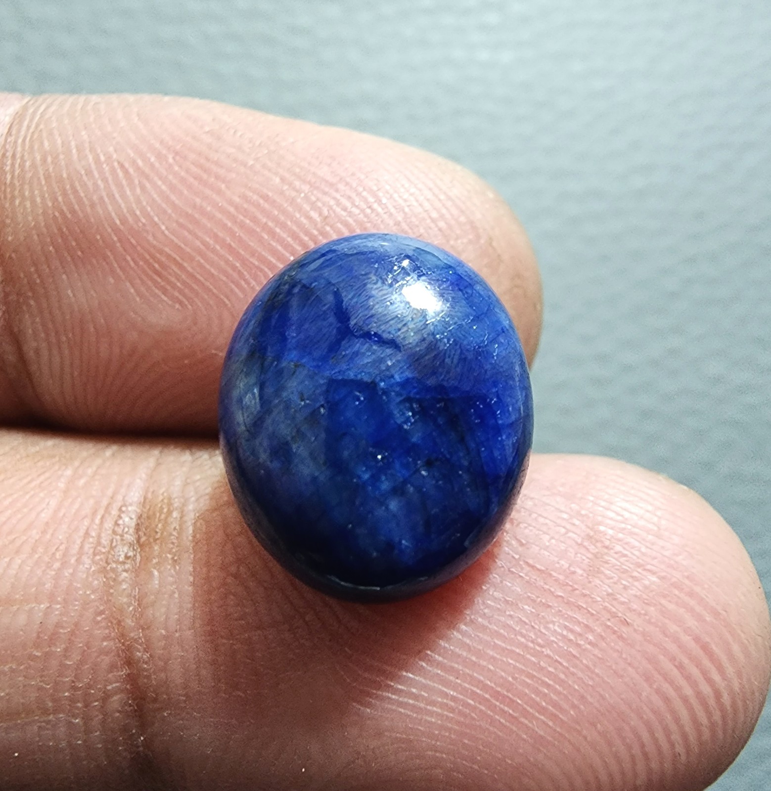 14.80Ct Rare Blue Sapphire Oval Shape Cabochon Loose Gemstone Smooth Polished
