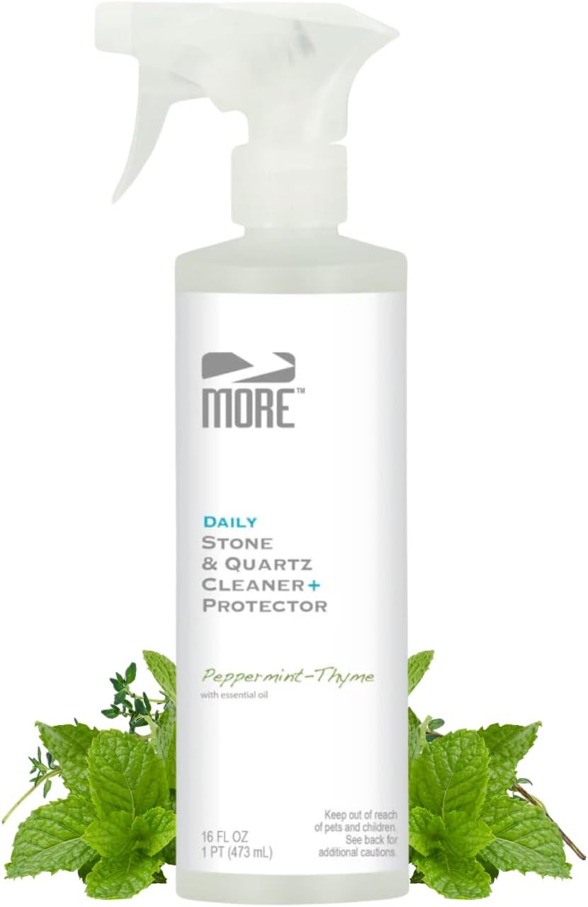 MORE Stone & Quartz Cleaner + Protector – Water-Based Surface Spray – Granite, Q