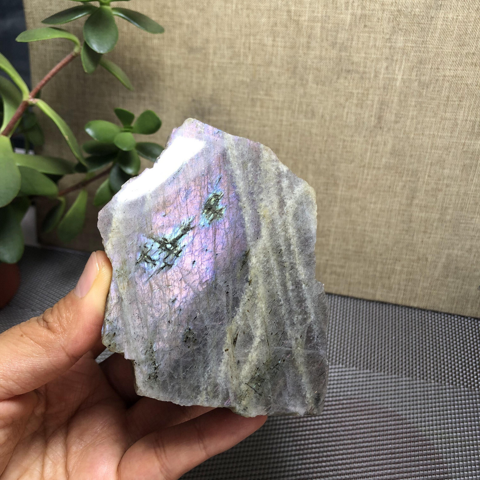 88mm Natural Labradorite Crystal gemstone rough Mineral Specimen 286g A1505