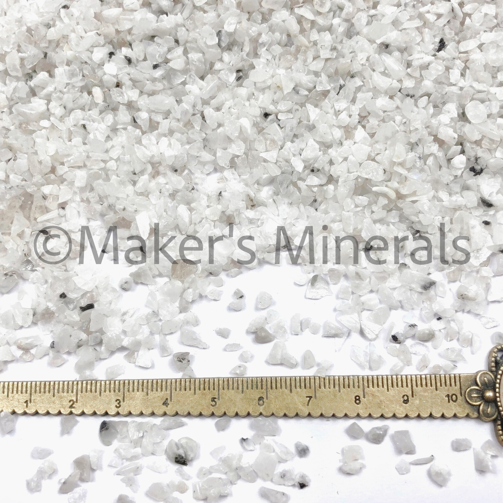 Crushed Rainbow Moonstone Chips, 2mm-4mm, for Resin Art, Embellishments, Orgone