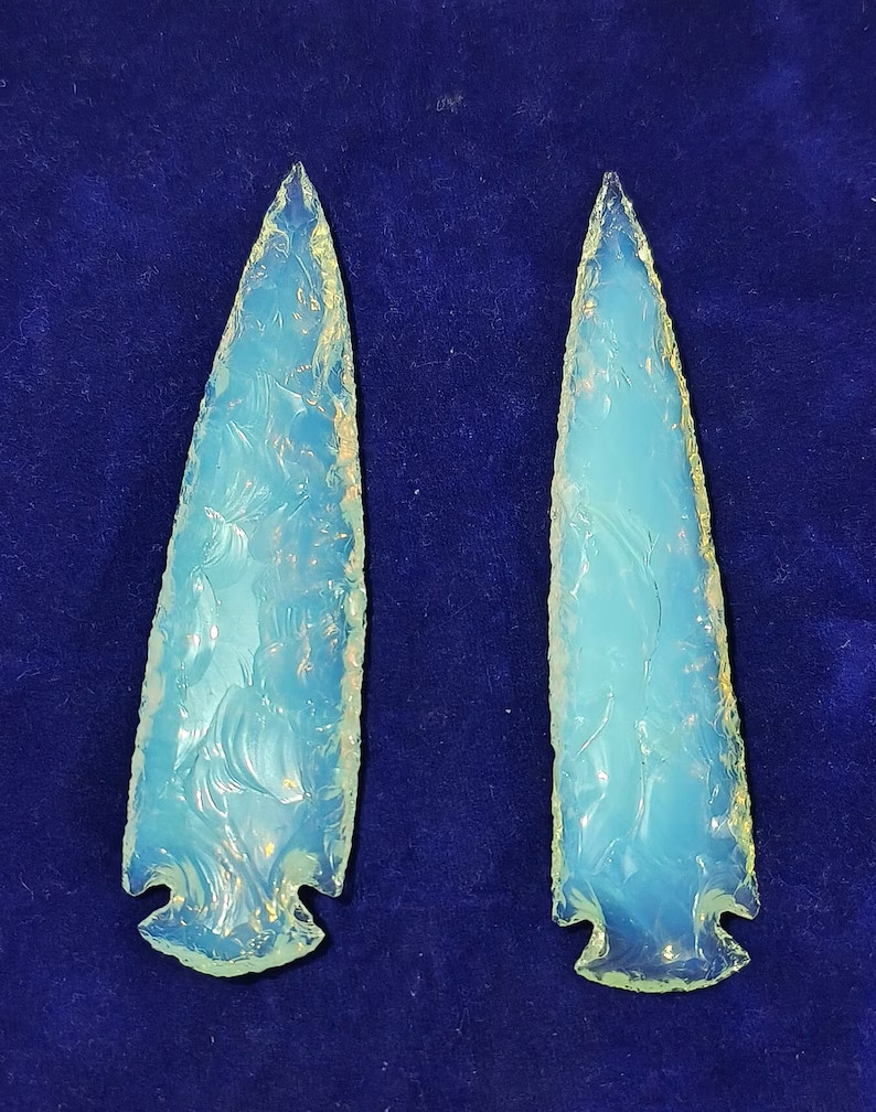 Opalite Spearhead Arrowhead Crystal Healing Gemstone Bead for Jewelry Making.
