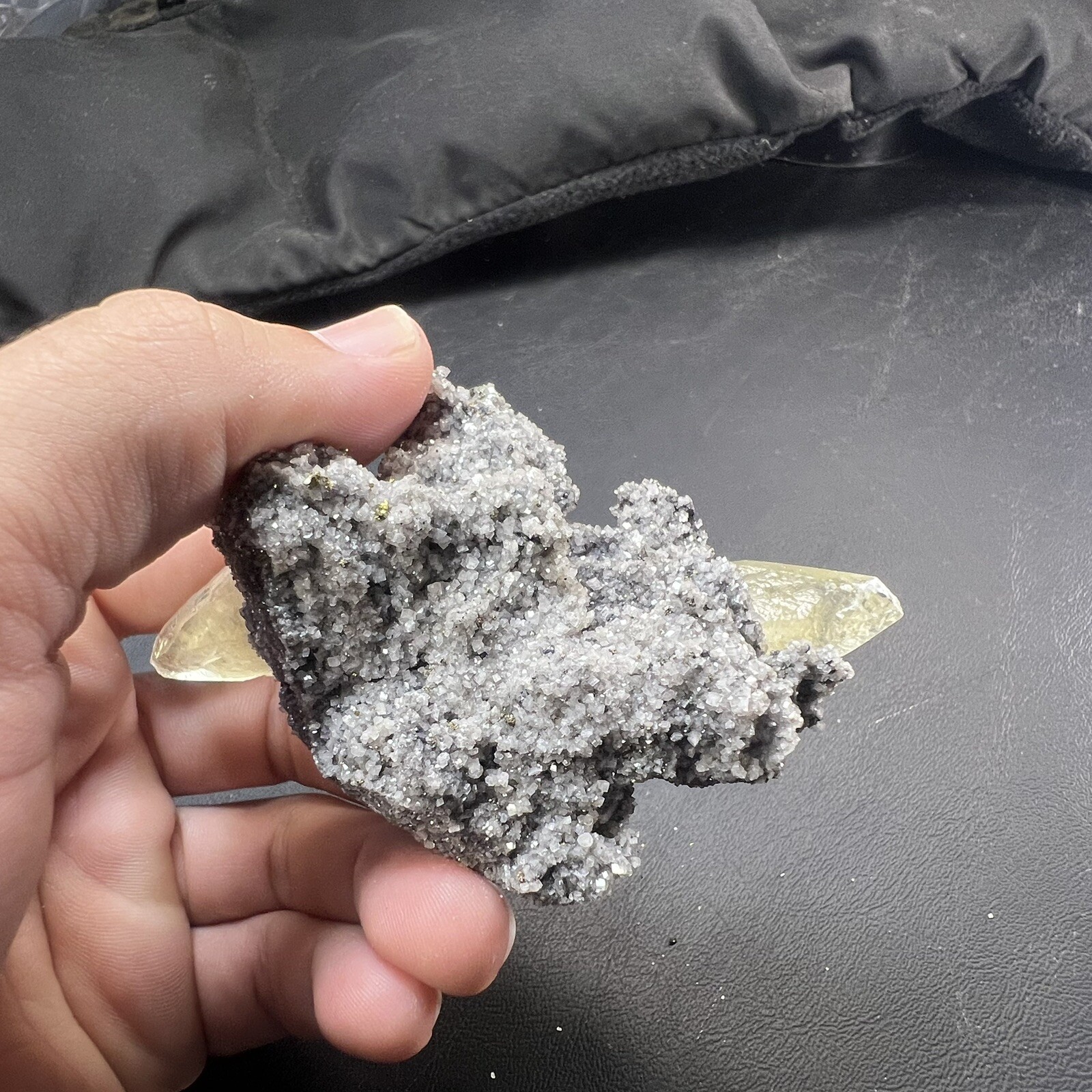 Calcite Crystal with Chalcopyrite Dolomite Matrix / Missouri