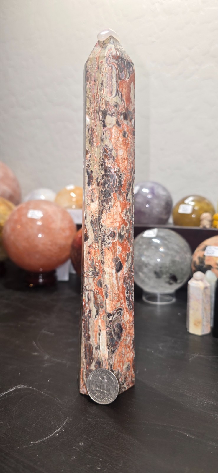 Dark Money Agate Tower 10 inches tall | 1 lb 5 oz