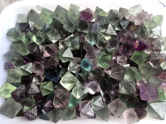 100g AAAA+++ Natural beautiful Fluorite Crystal Octahedrons Rock Specimen China