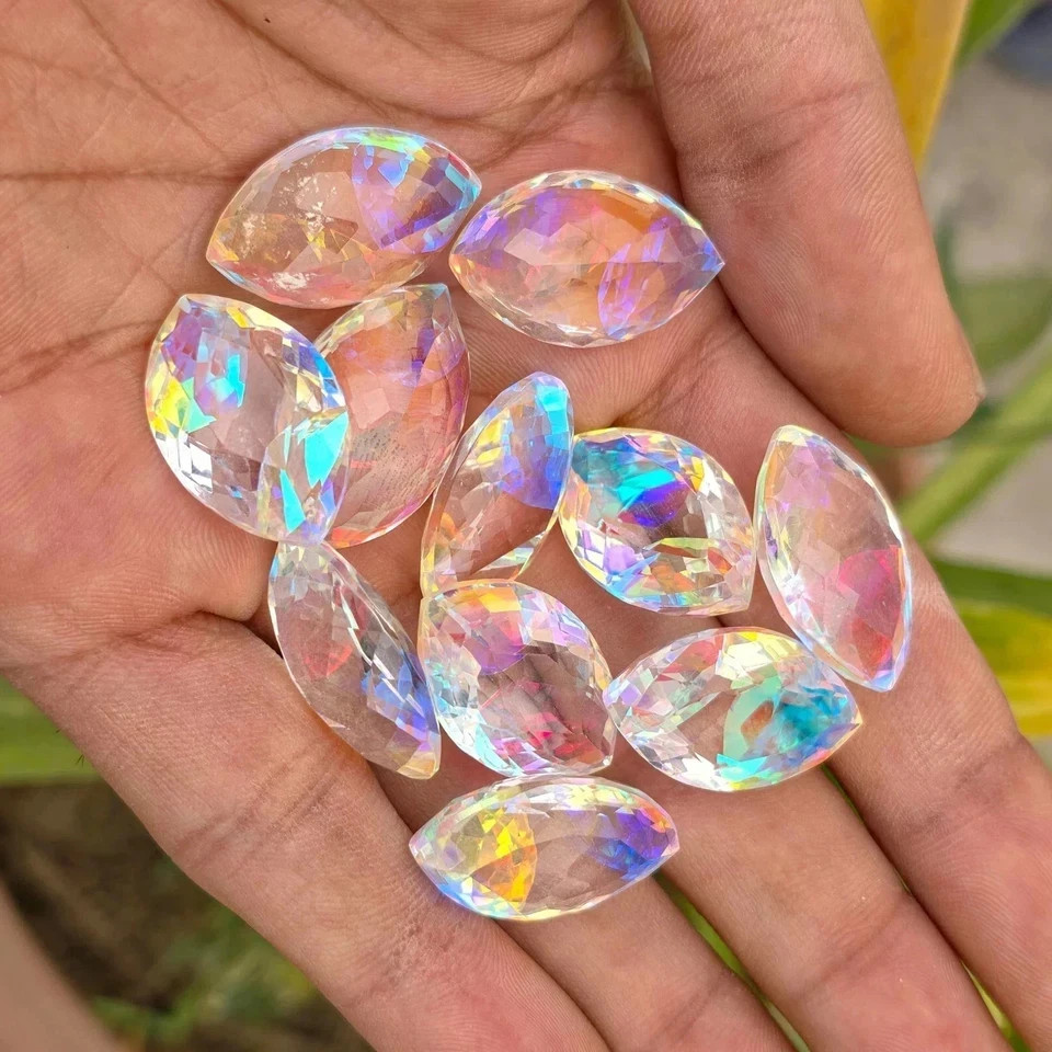 500 Ct Natural Mystic Topaz Lot Rainbow Color Marquise Cut Certified Gemstone