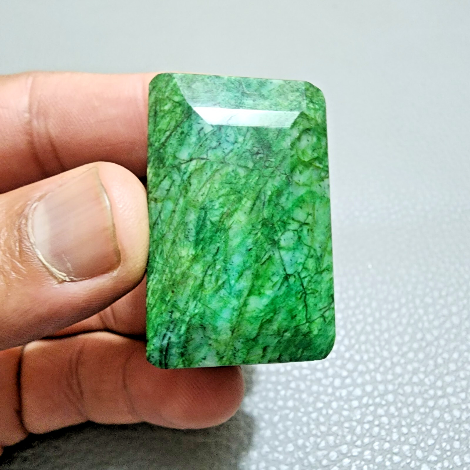 215.50 Crt Natural Green Brazilian Emerald Gemstone Rectangle Cut Jewelry Making