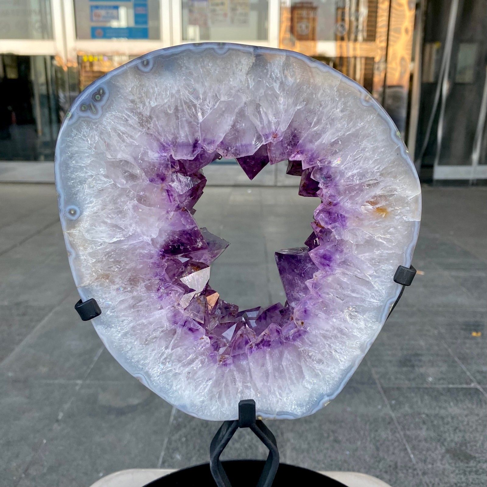 7.14LB Natural amethyst cavity flake quartz crystal mineral specimen