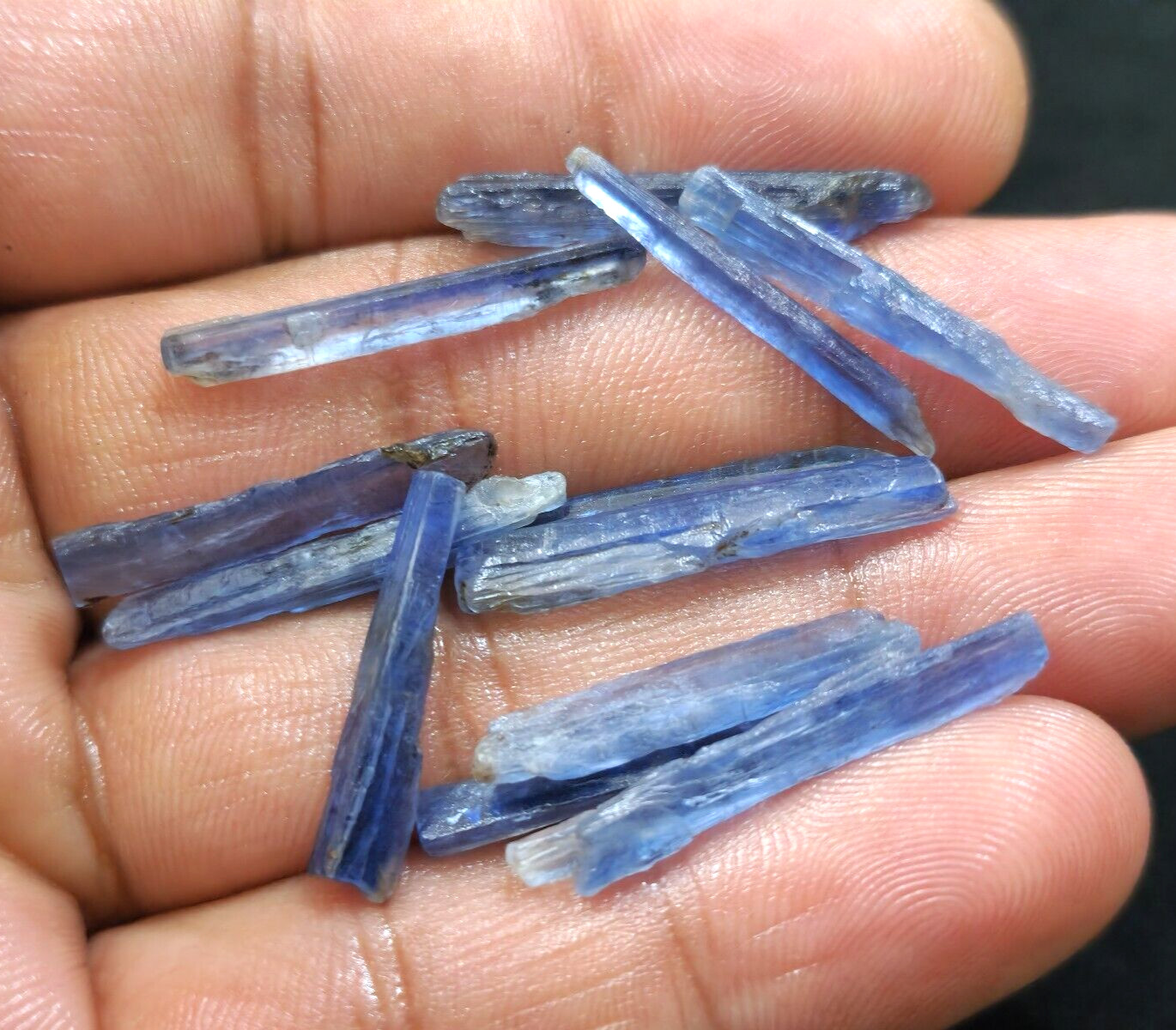 Ultimate Blue Kyanite Rough Shards 12 Pcs Lot Size 23-28 MM Rare Loose Gemstone