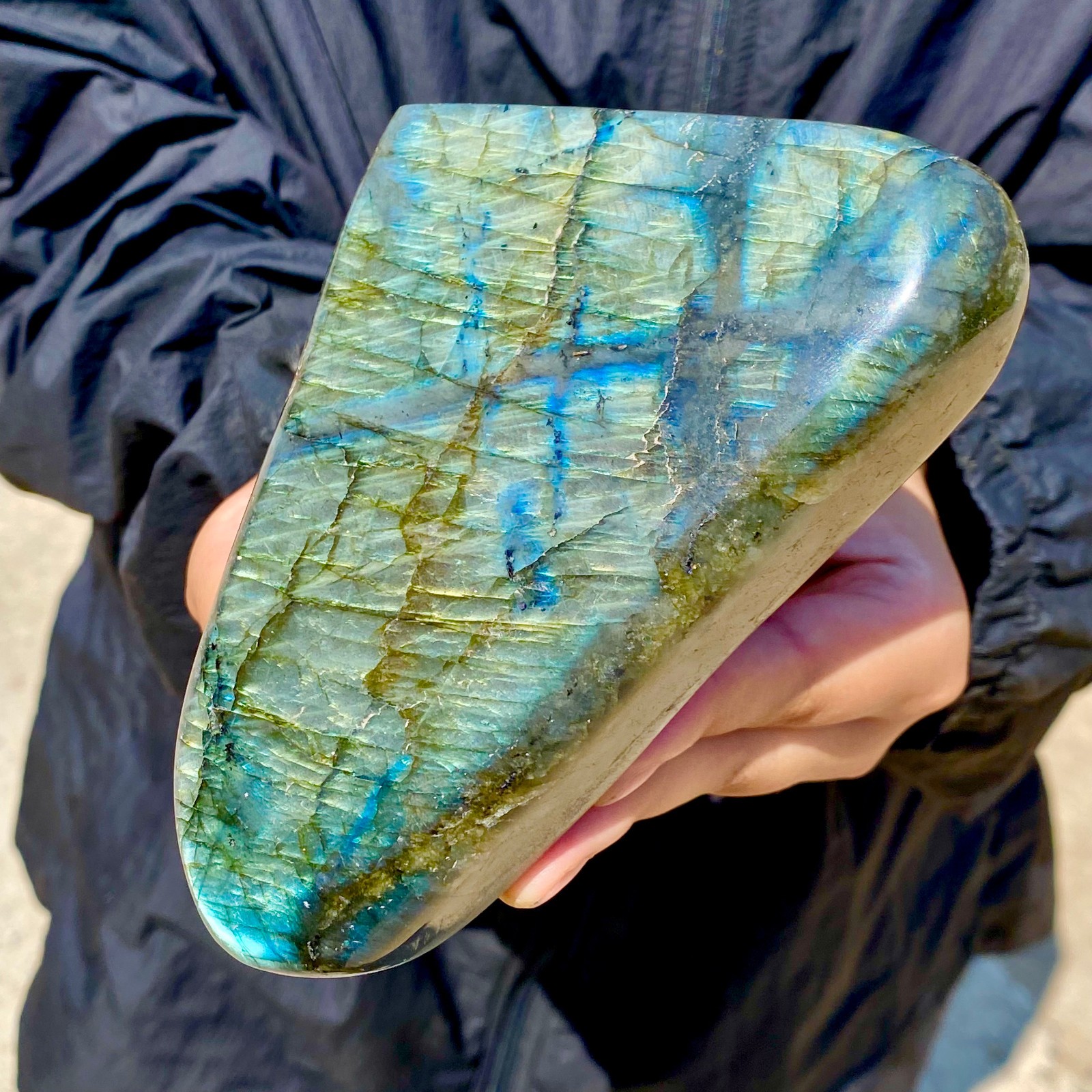 1.73LB Natural elongated stone Madagascar polished crystal healing stone