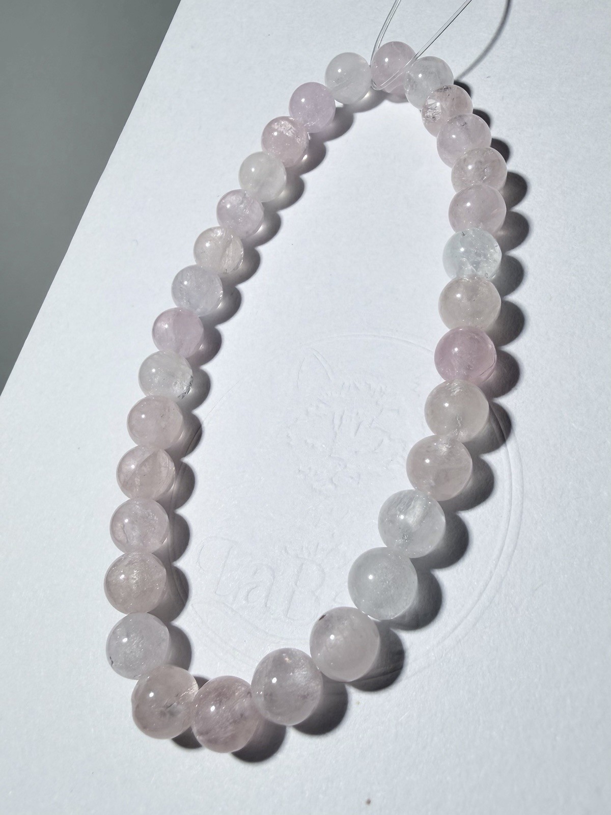 Natural Pastel Mozambique Rose Quartz Bracelet 6.5mm