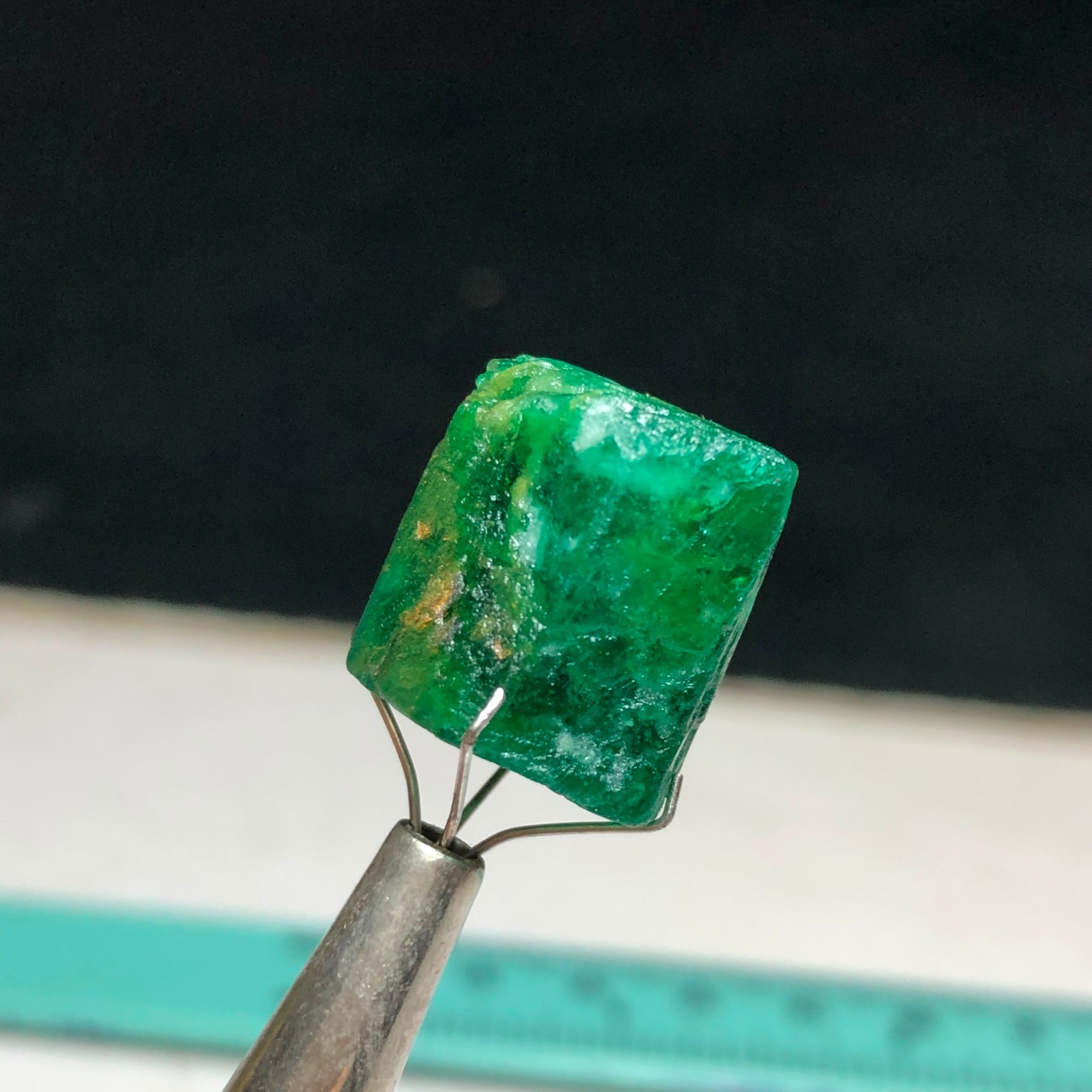 21.40 Carats Natural Vivid Green Rough Emerald Crystal from Swat Pakistan Mined