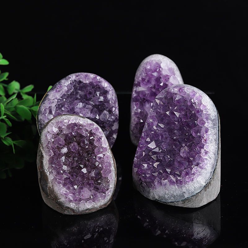 Cut Base Natural Amethyst Quartz Crystal Cluster Healing Stone Geode Specimen US