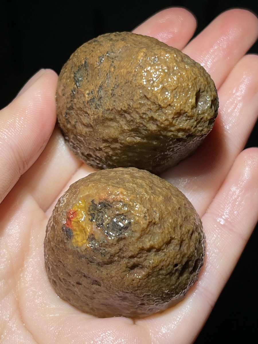 Natural Warring States Red Agate Rough Geode Quartz Crystal Specimen 97g A20