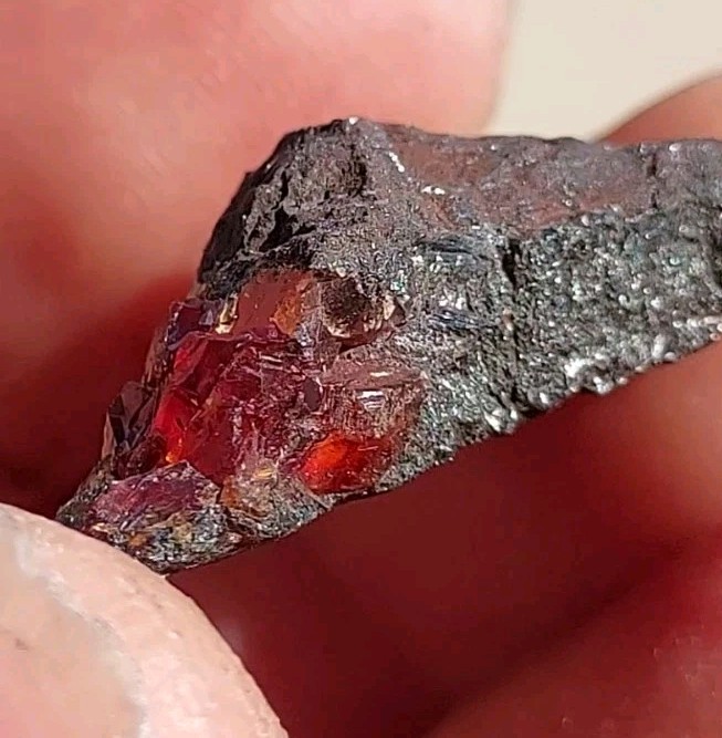 ULTRA RARE GEM RHODOCHROSITE ON MATRIX N’Chwaning I Mine, KMF, South Africa