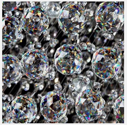 50/100Pcs Hanging K9 Crystal Ball Prism Pendant Curtain Chandelier Decor Lot 2CM