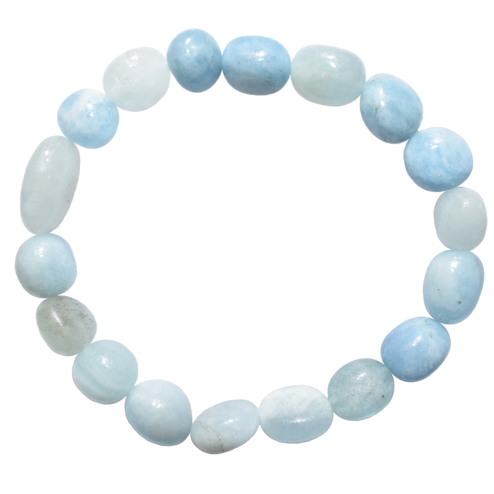 Premium CHARGED Natural Aquamarine Crystal Bracelet + Selenite Heart Charger