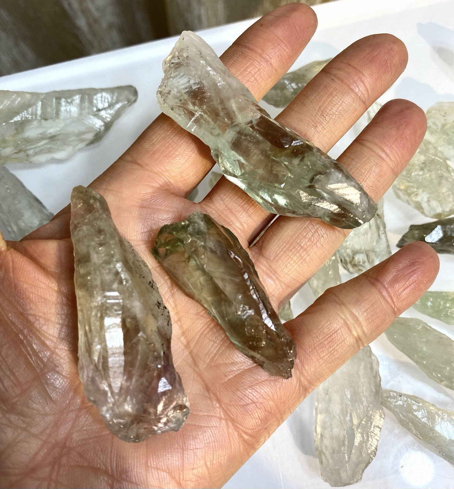 Wholesale Lot 1 Lb Natural Prasiolite Rough Crystal Healing Energy
