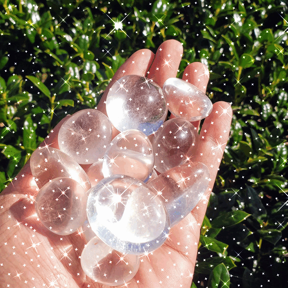 Natural Clear Quartz Crystal Tumbled Stone, Healing Crystal, (1″ – 1.25″ size)