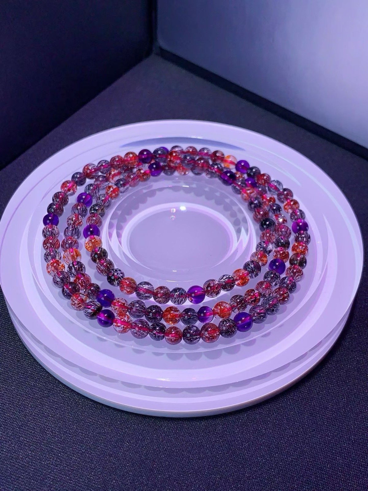 4.5mm TOP Natural Colorful super seven gem quartz crystal energy bracelet