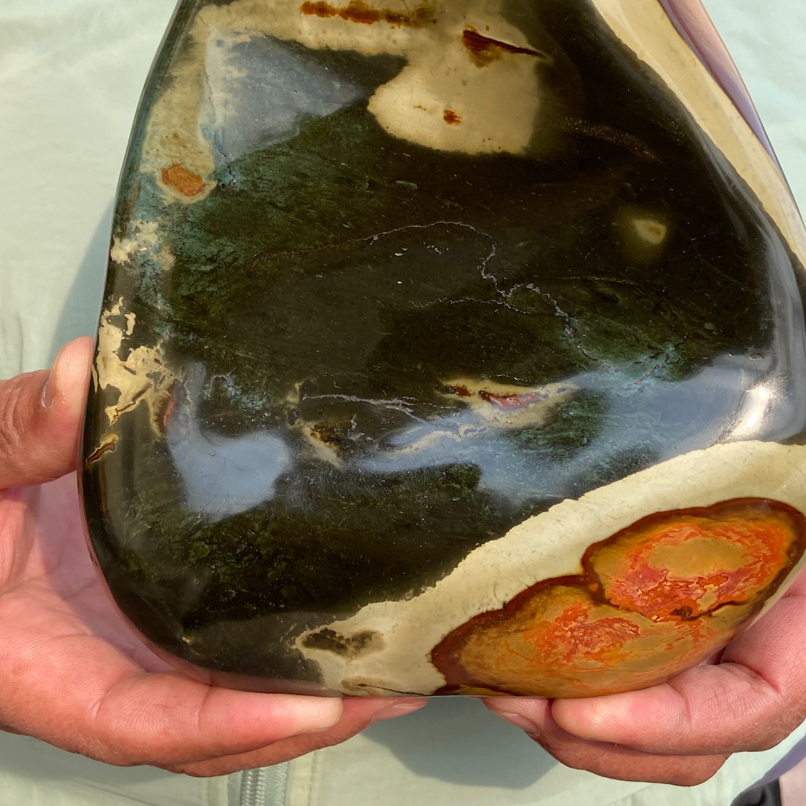 3.92LB Top Polychrome Ocean Landscape Jasper Stone Mineral Display Specimen
