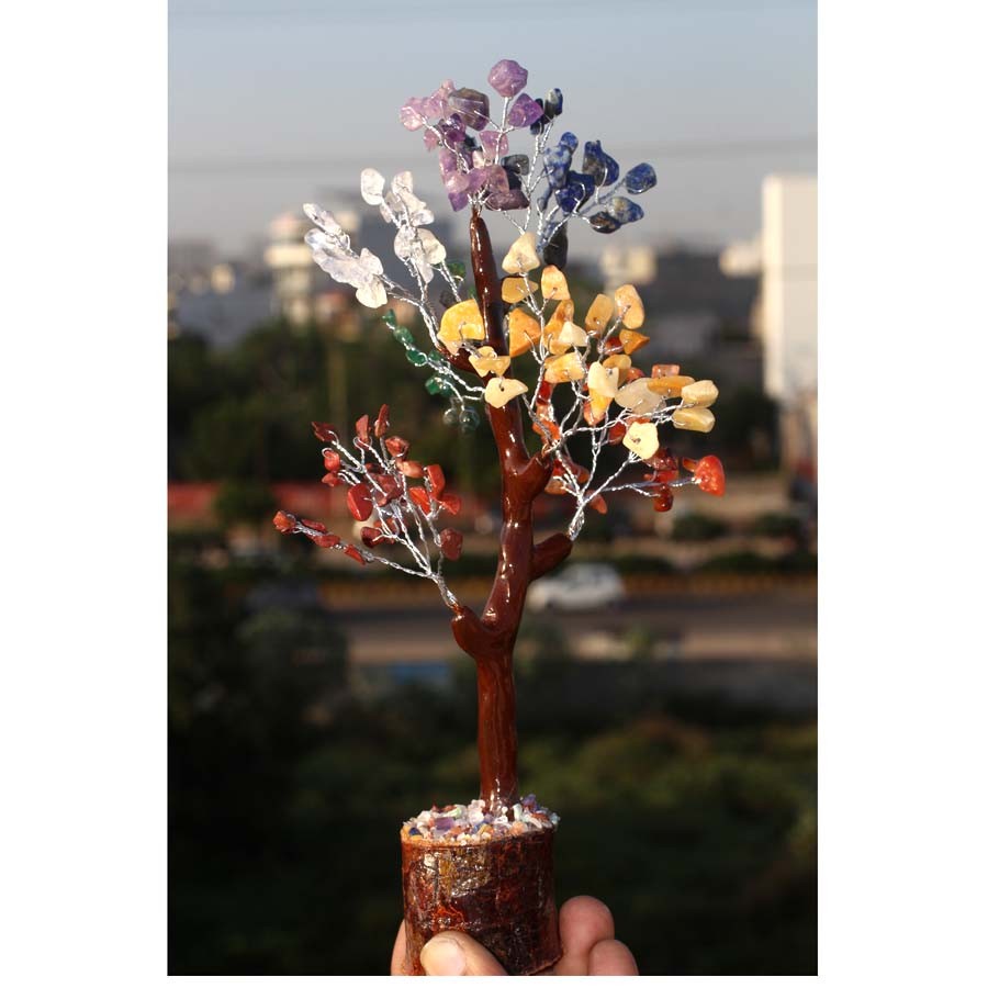 150+ Carnelian Lapis Amethyst SIlver Branches Bonsai Money Tree Decor 8-9.5″ JW