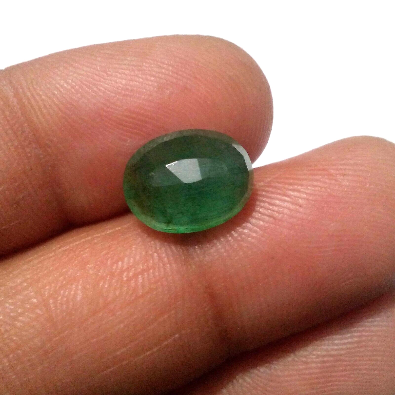 100% Natural Zambian Emerald Oval Shape 5.85 Crt Green Faceted Loose Gemstone