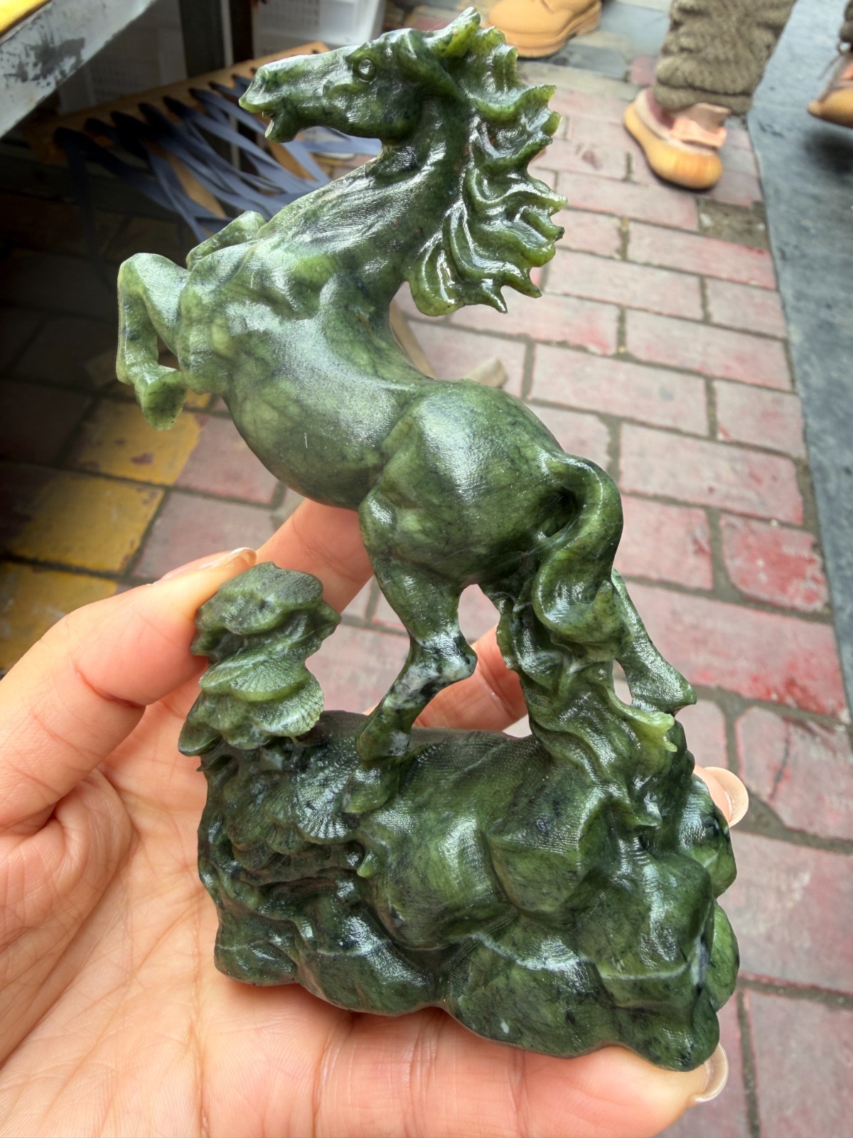 1pc Natural ophiolite Quartz Carved horse Skull Reiki Decor