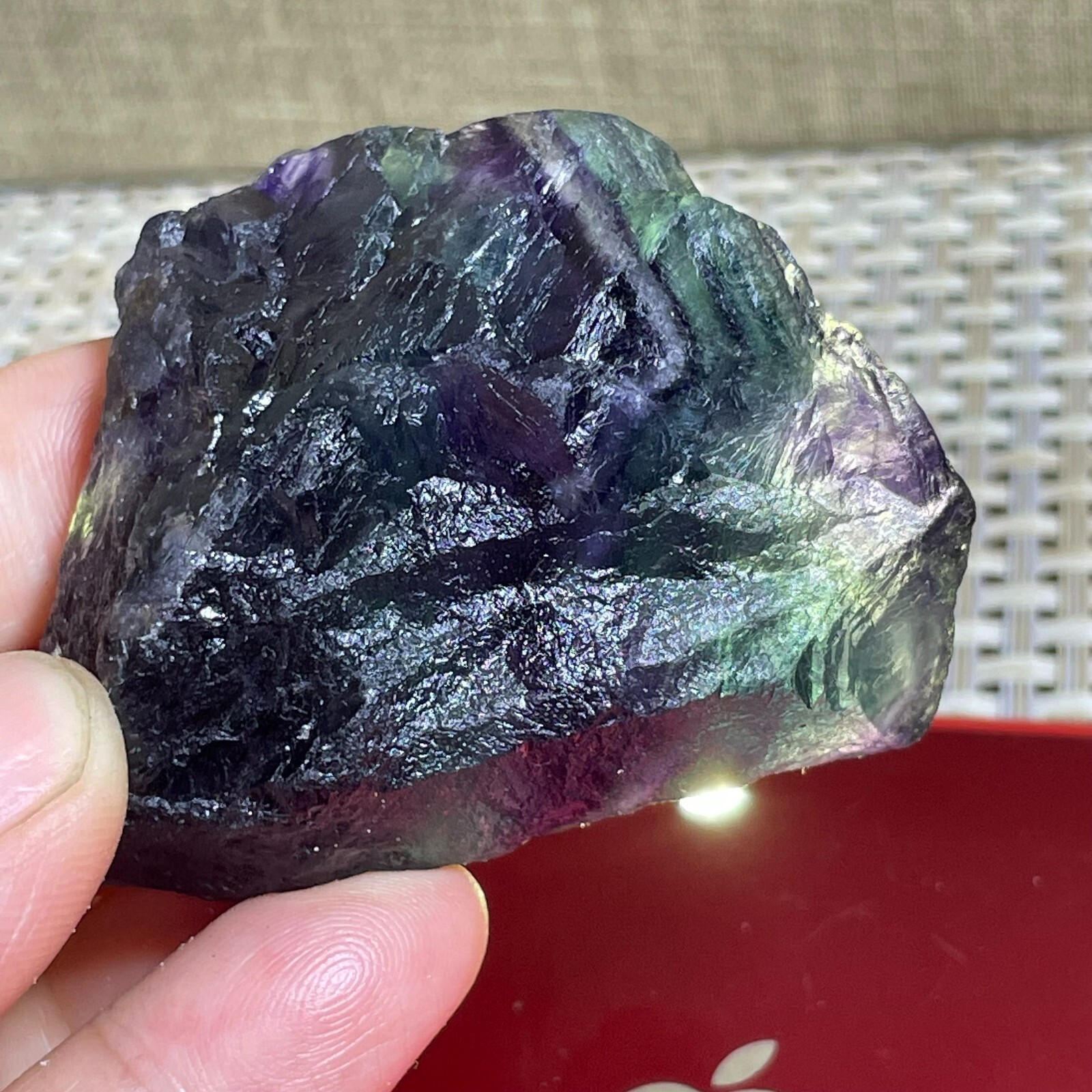 Raw Fluorite Crystals – rainbow – Rough Stone Healing Natural Gemstone 101g A43