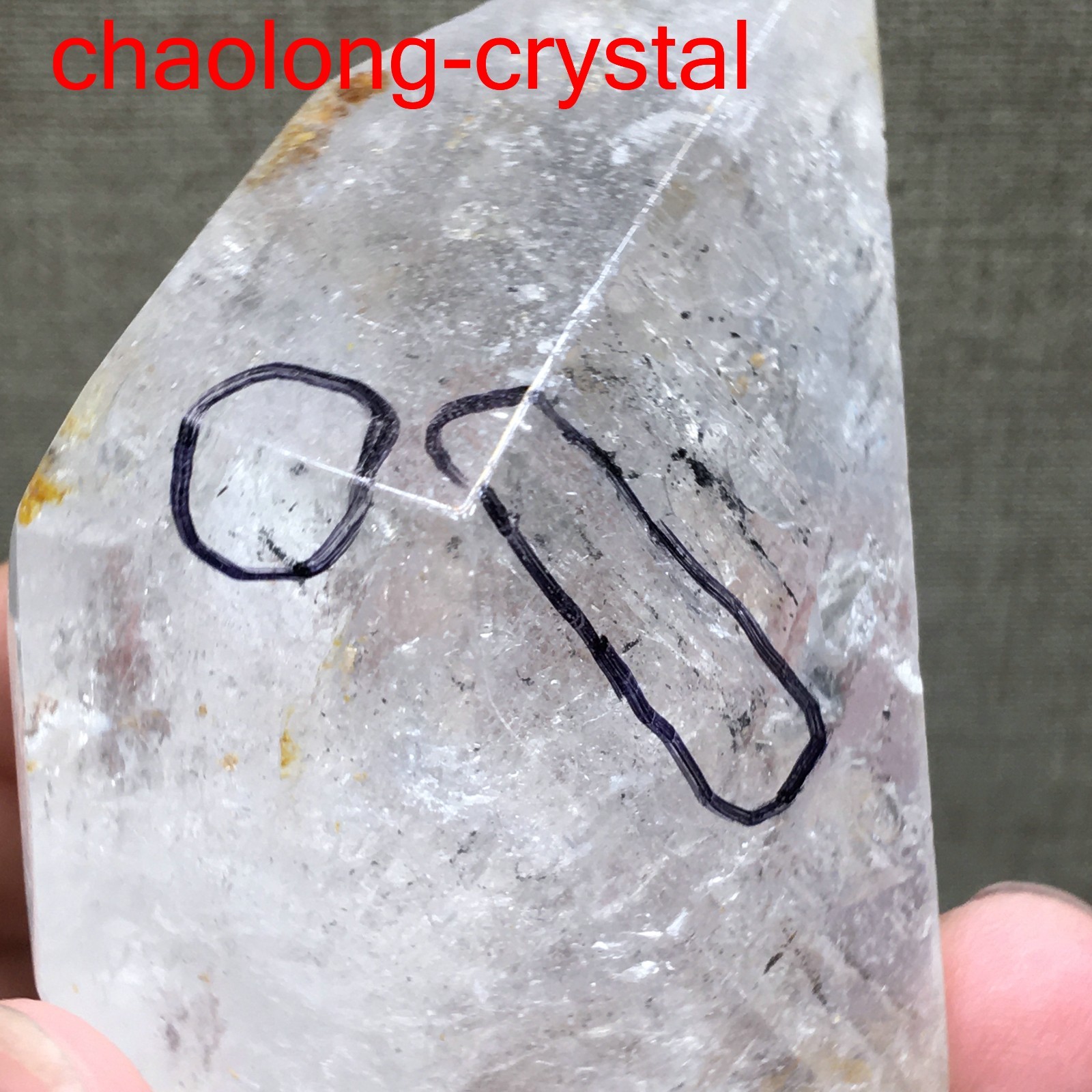 104g Natural 73mm Herkimer Diamond Enhydro healing Crystal Gem&moving water drop