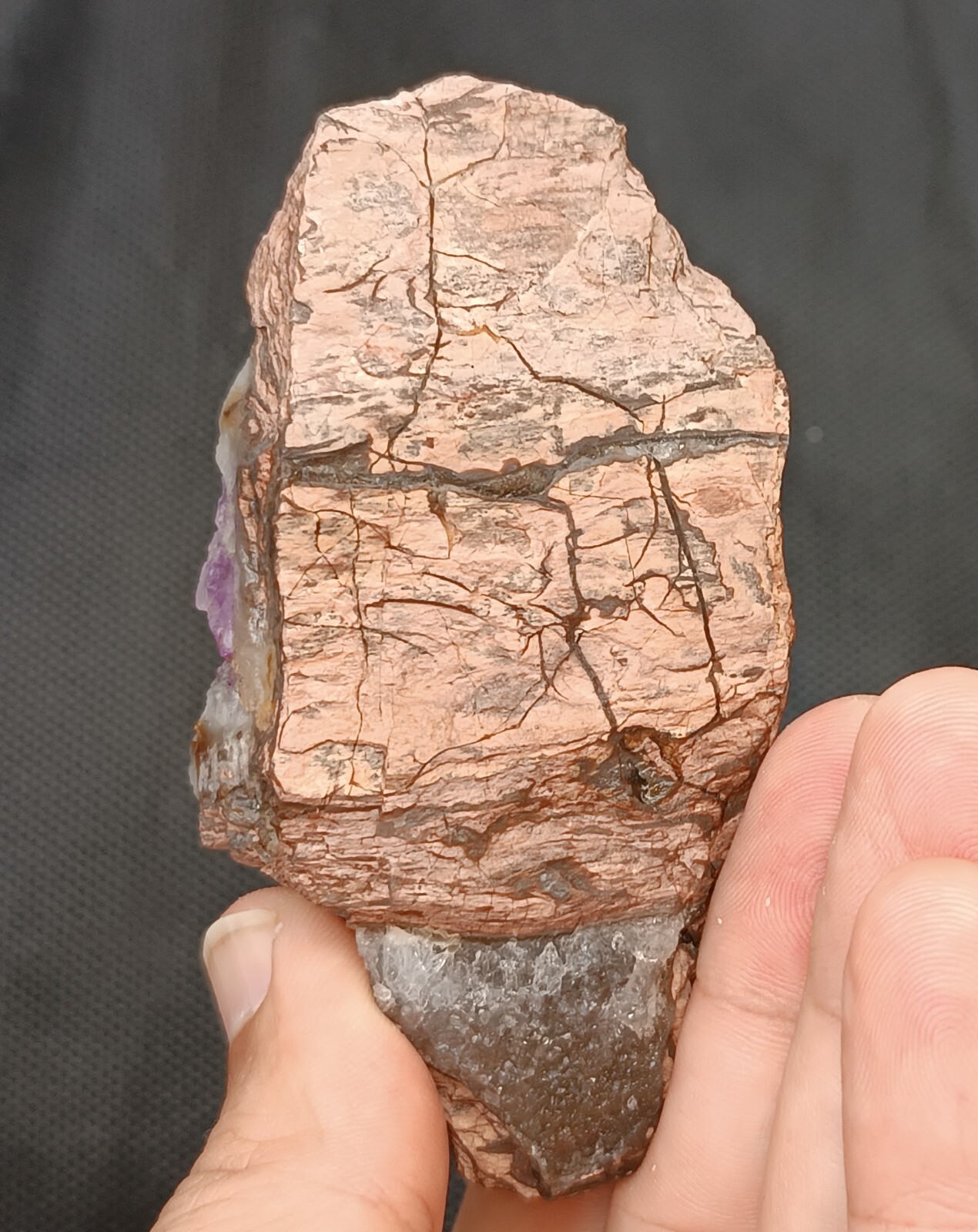140g/0,31lb turkish rhyolite amethyst agate stone customs duty included