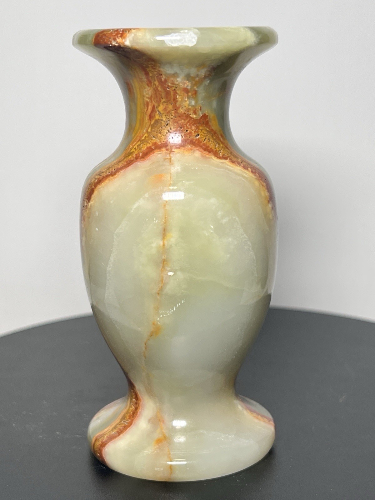 White & Green Calcite 3 Piece Set – Vase, Owl, & Star – see description for info