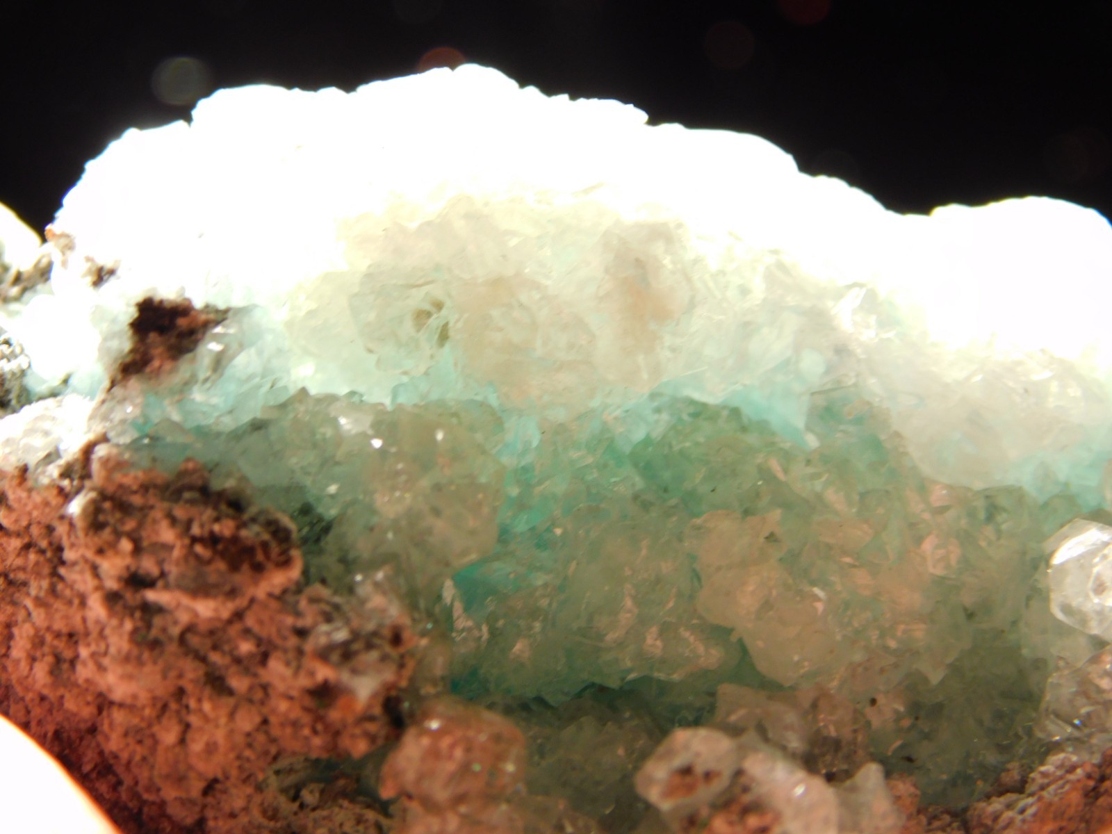Light BLUE! CHRYSOCOLLA Cluster with Translucent Druzy Quartz Mexico 195gr