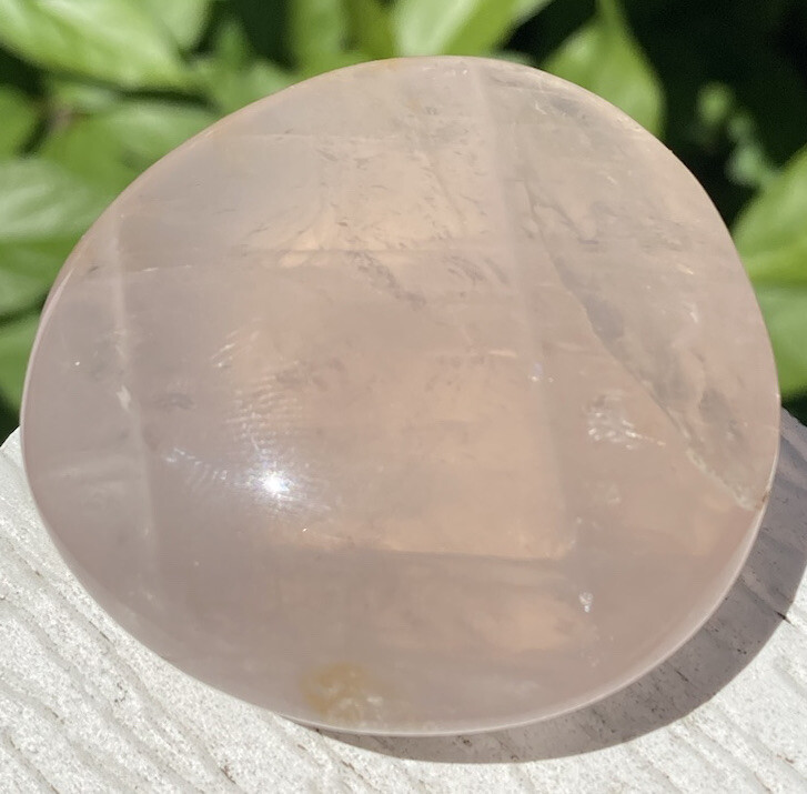 Handmade Polished PINK ROSE QUARTZ Healing Crystal Palm Stone MADAGASCAR 2.04″