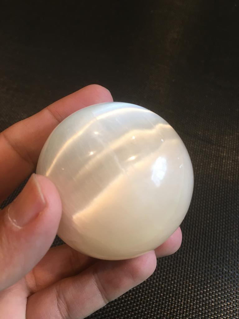 medium Selenite Sphere Crystal Ball 2”- 2.5 “Gemstone Sphere Specimen Reiki