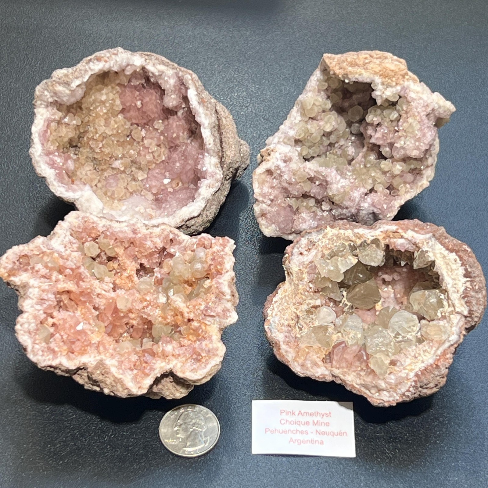 Pink Amethyst Clusters Large Druzy Geodes Natural Genuine Argentina Mineral