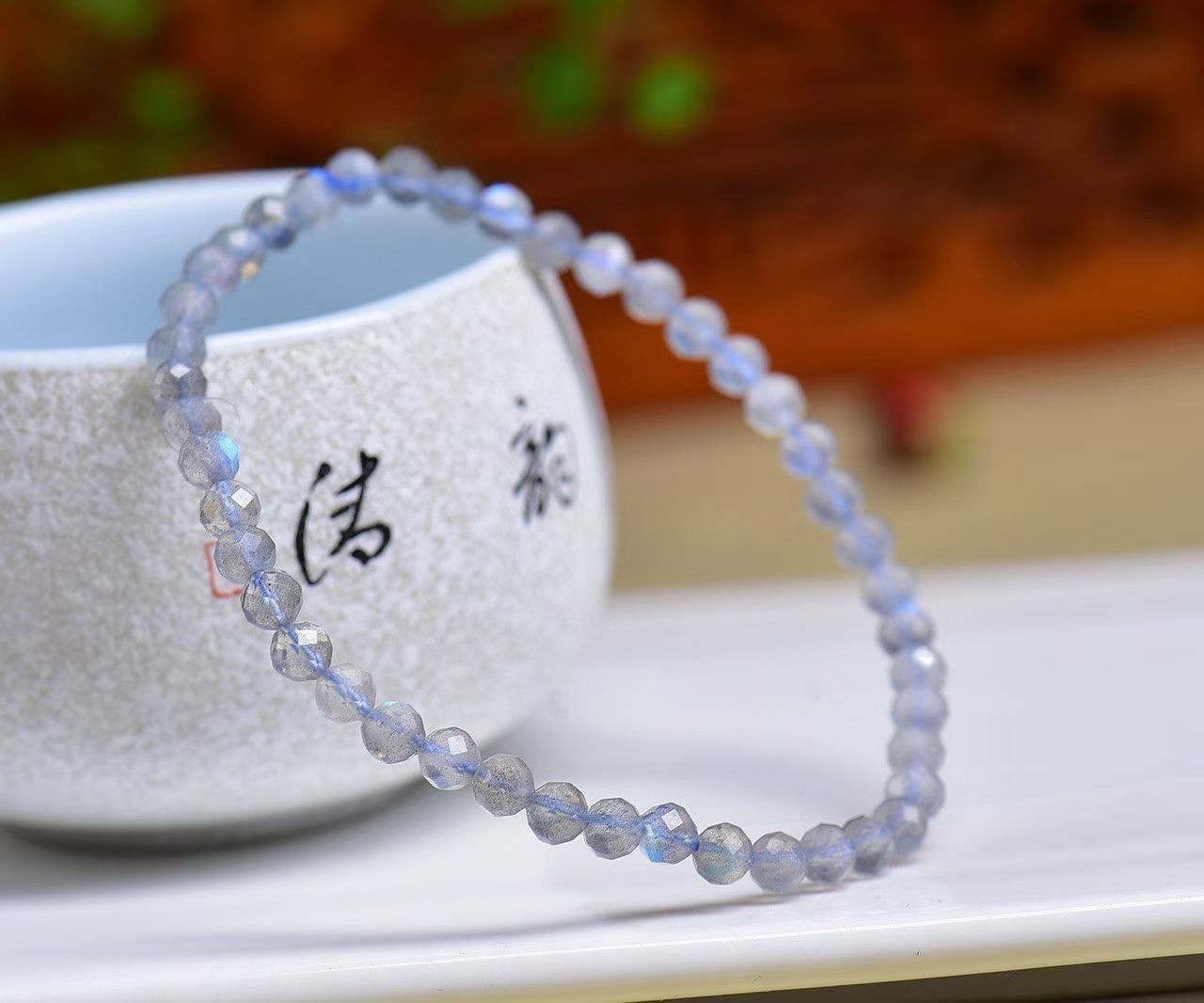 Wholesale 3pcs Labradorite Polyhedron Bracelet 4mm Crystal Healing Bracelet