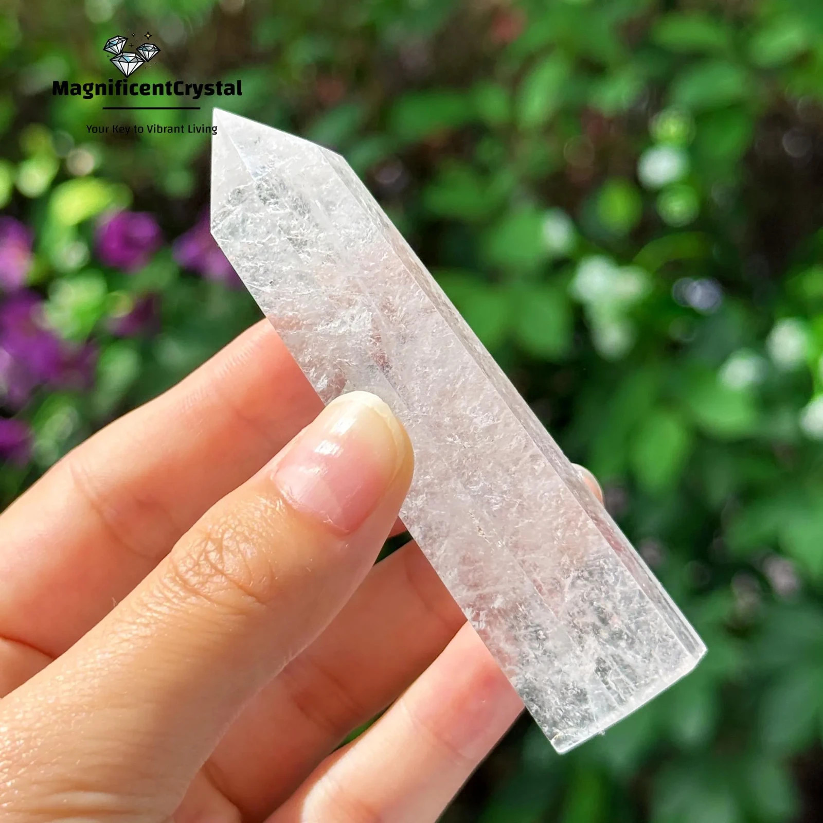 1PC Genuine Clear Quartz Tower Point Healing Gemstone Decor Energy Display Gifts