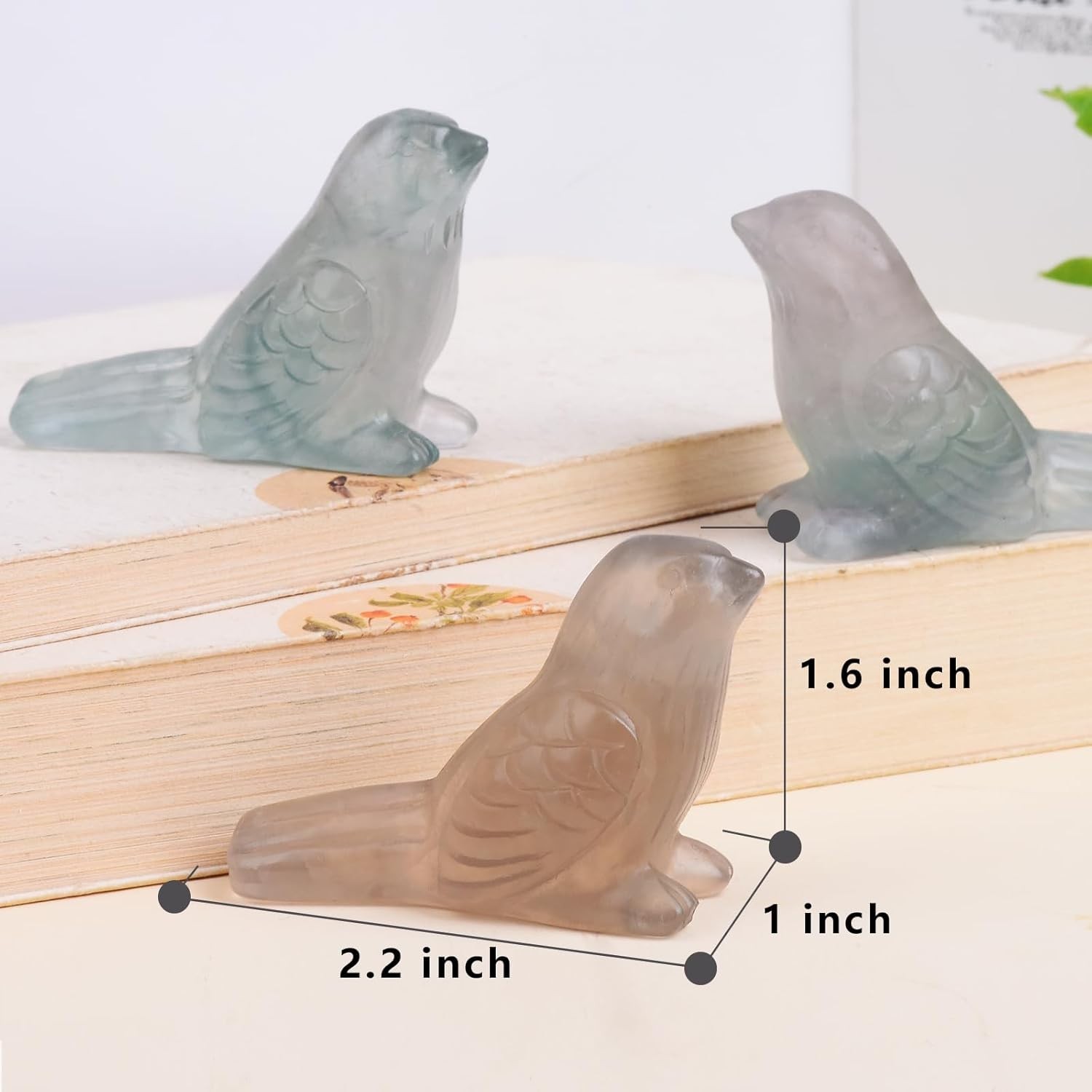 Hand-Carved Fluorite Bird Figurine – 2.2in Crystal Art Deco Decor for Meditat…