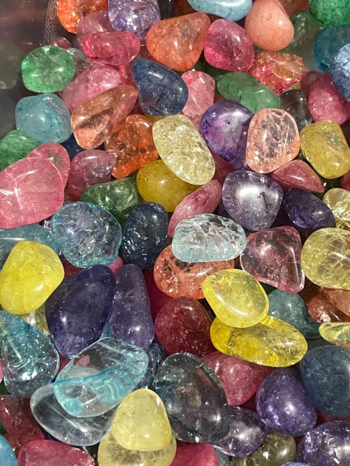 4oz Crackle Quartz Gemstone Tumbled Stones 10-15mm Reiki Healing Crystal Power