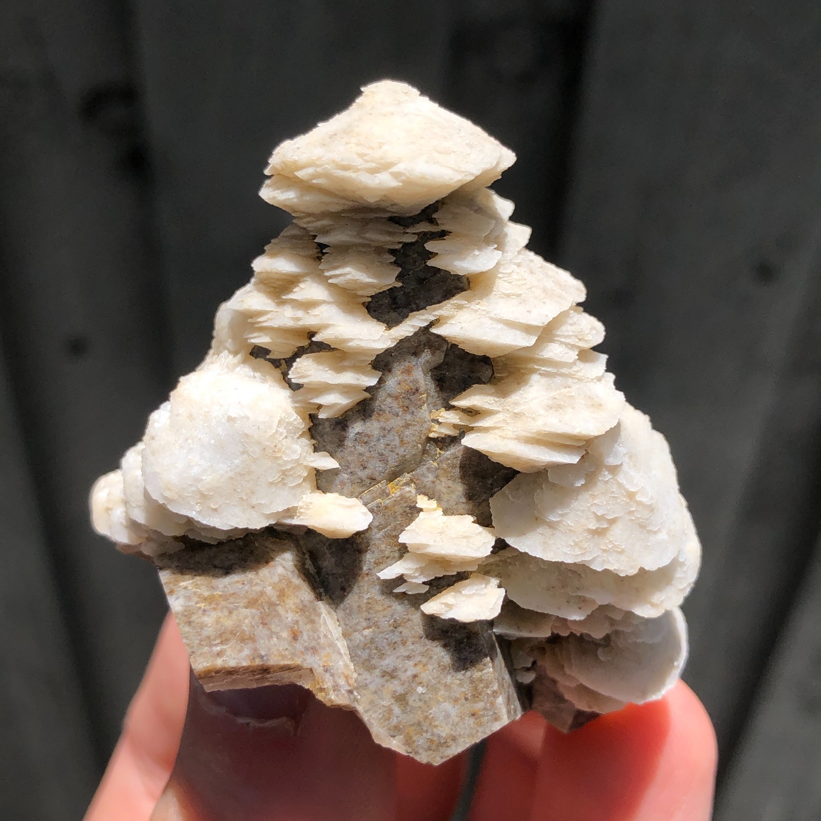 5.6cm Calcite Pagoda Crystal Cluster form Panasqueira Mines, Portugal