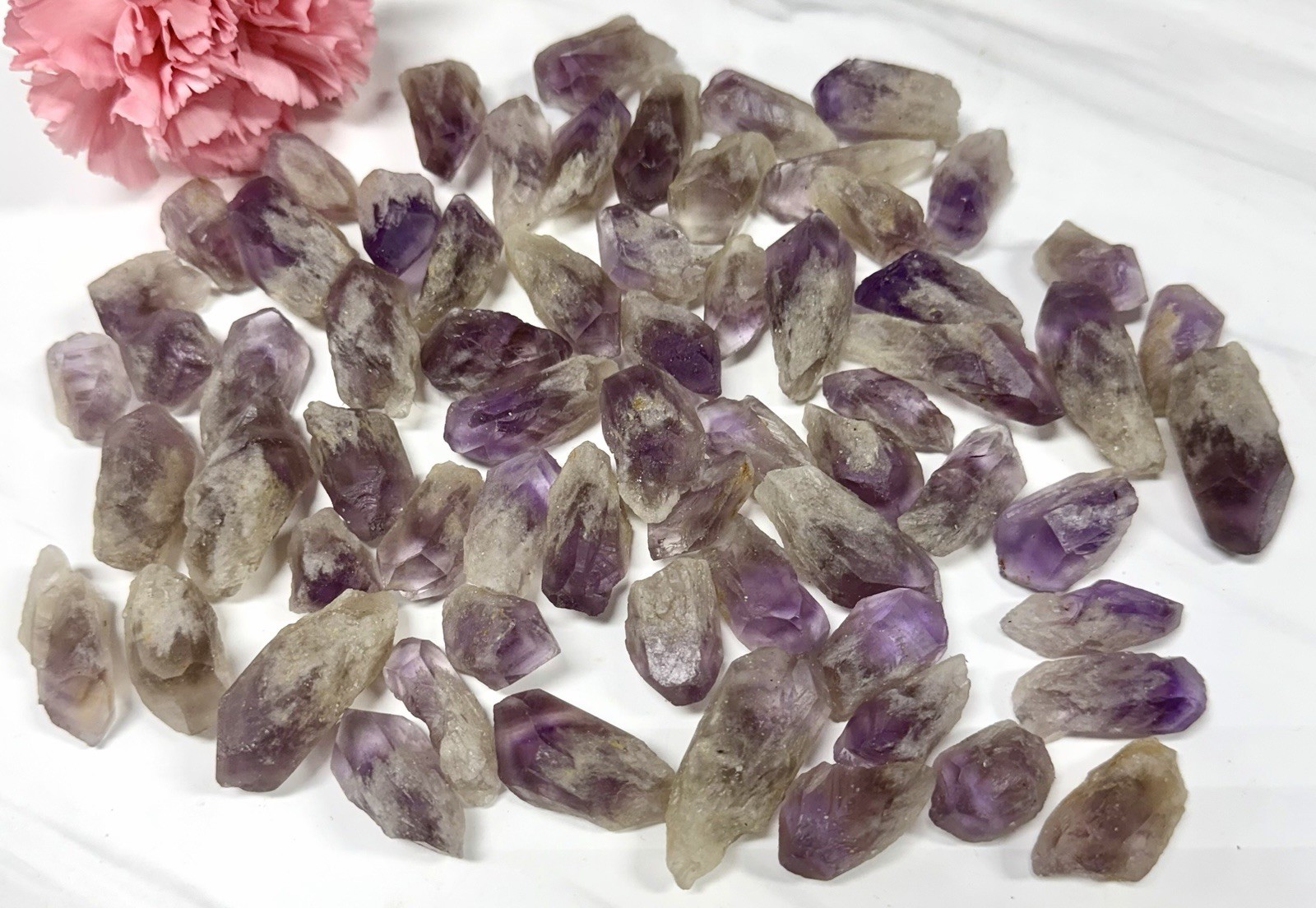 Wholesale 1 Lb Natural Amethyst W Pyramid Phantom Quartz Rough Crystal