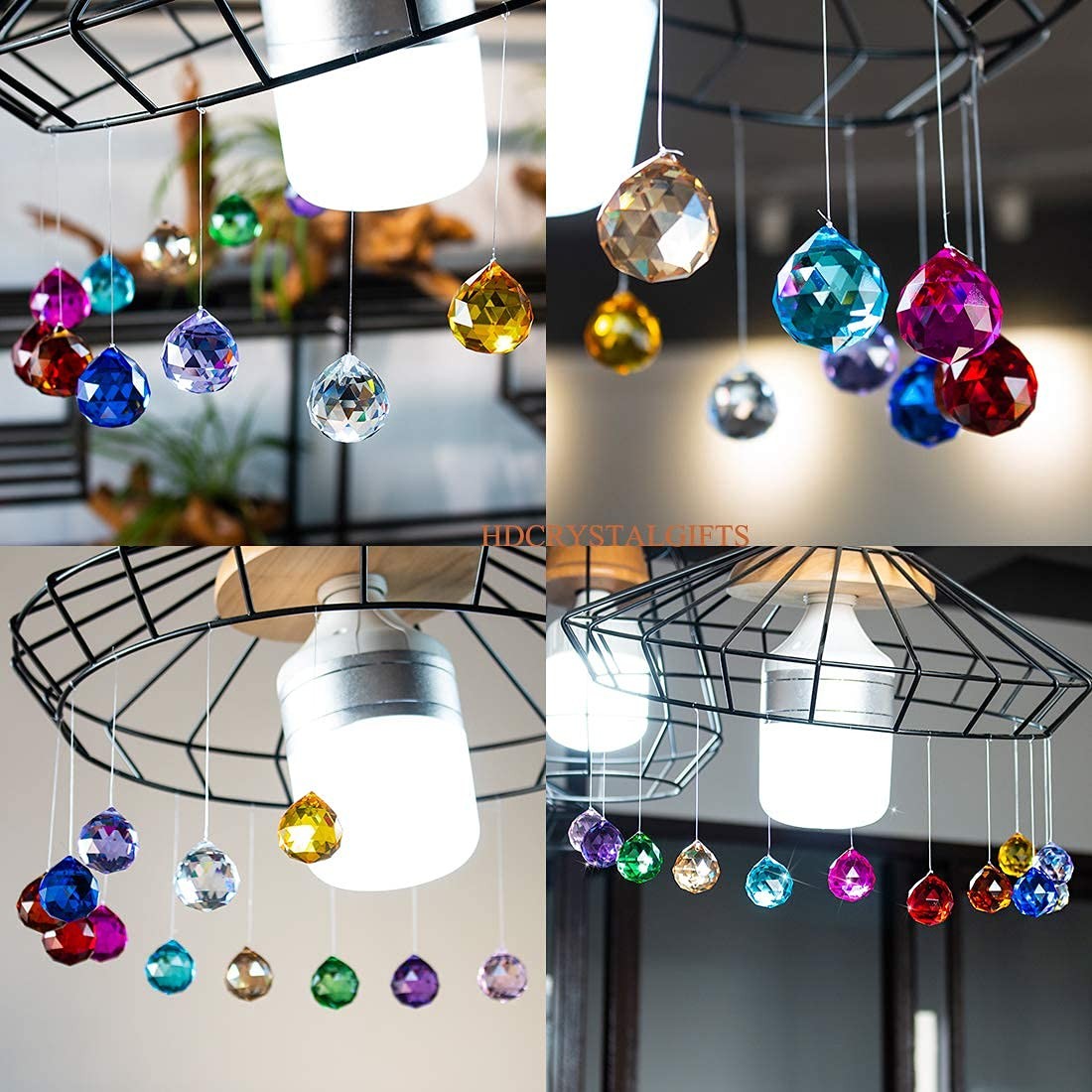 15pcs Crystal Ball Prism 30mm Handmade Feng Shui Faceted Decor Rainbow Maker(…