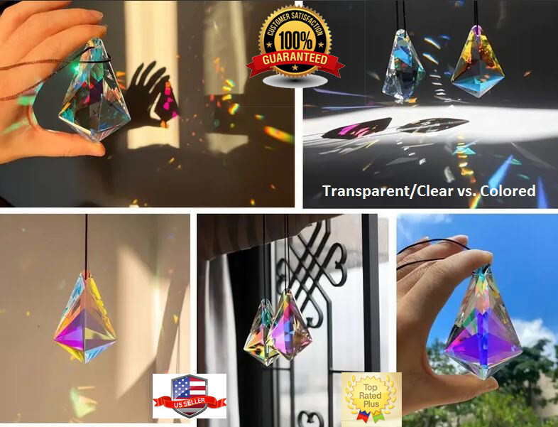 *2* FENG SHUI CLEAR Sun Catcher Water or Tear Drop, k9 Crystal Rainbow Makers