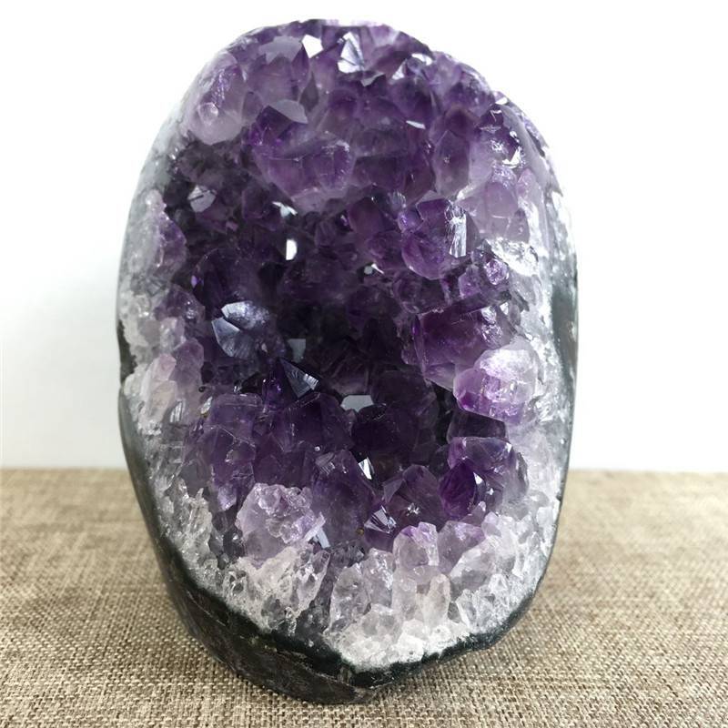 Cut Base Natural Amethyst Quartz Crystal Cluster Healing Stone Geode Specimen US