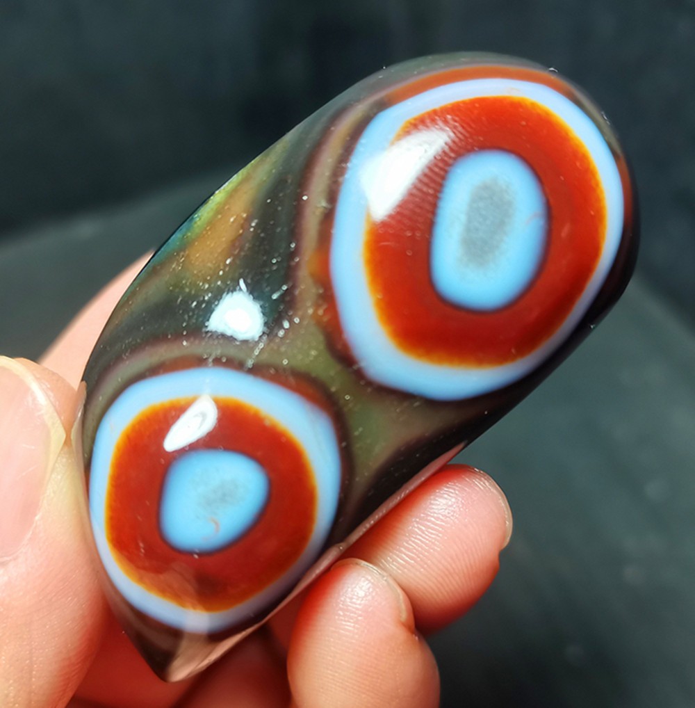 Rare 58.6G Natural Inner Mongolia Gobi Eye Agate Crystal Healing WYY4049
