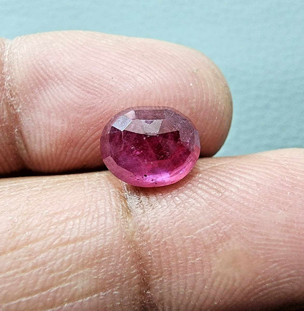 Gorgeous Red Ruby Faceted Oval Cut 4.15Ct Loose Gemstone Jewelry Making For Ring