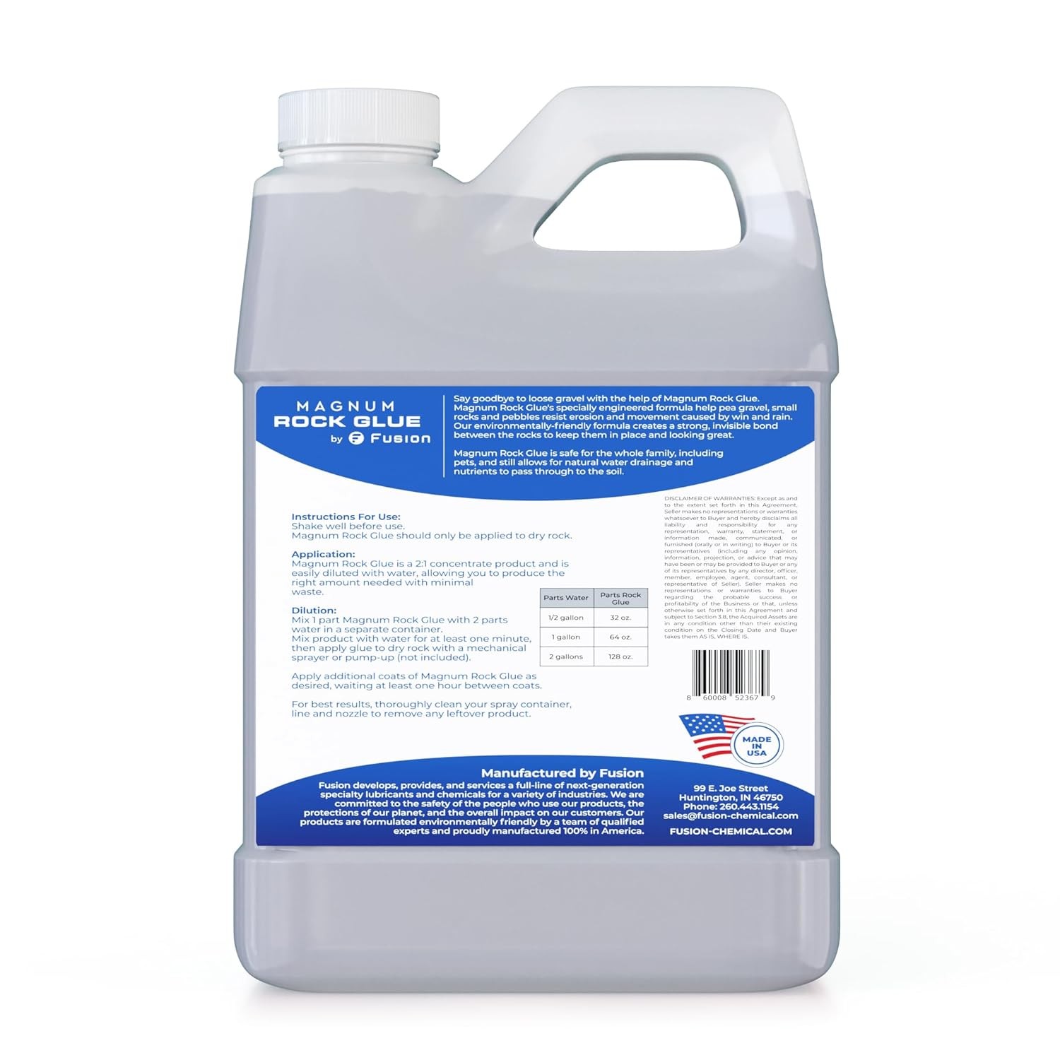 Magnum Rock Glue for Landscaping – 128oz, Adhesive Pea Gravel, White