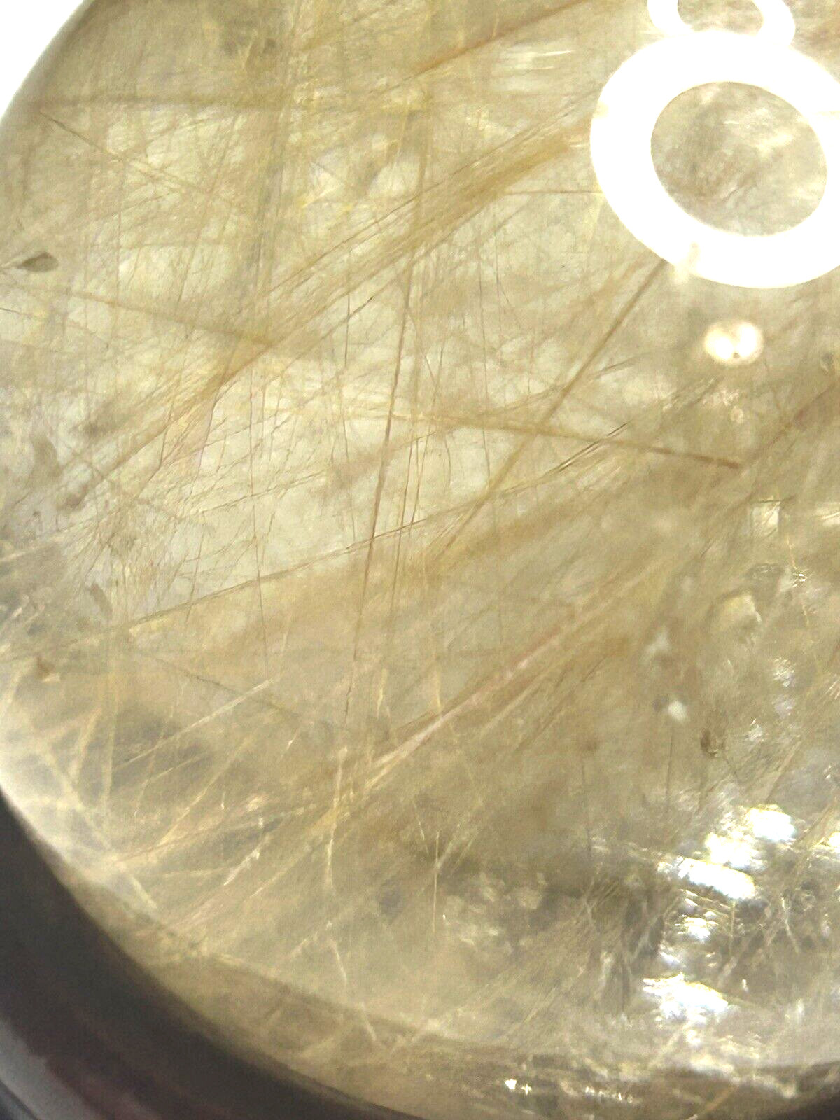 Clear Quartz Sphere With Gold Hair Rutile 106g/42.4mm
