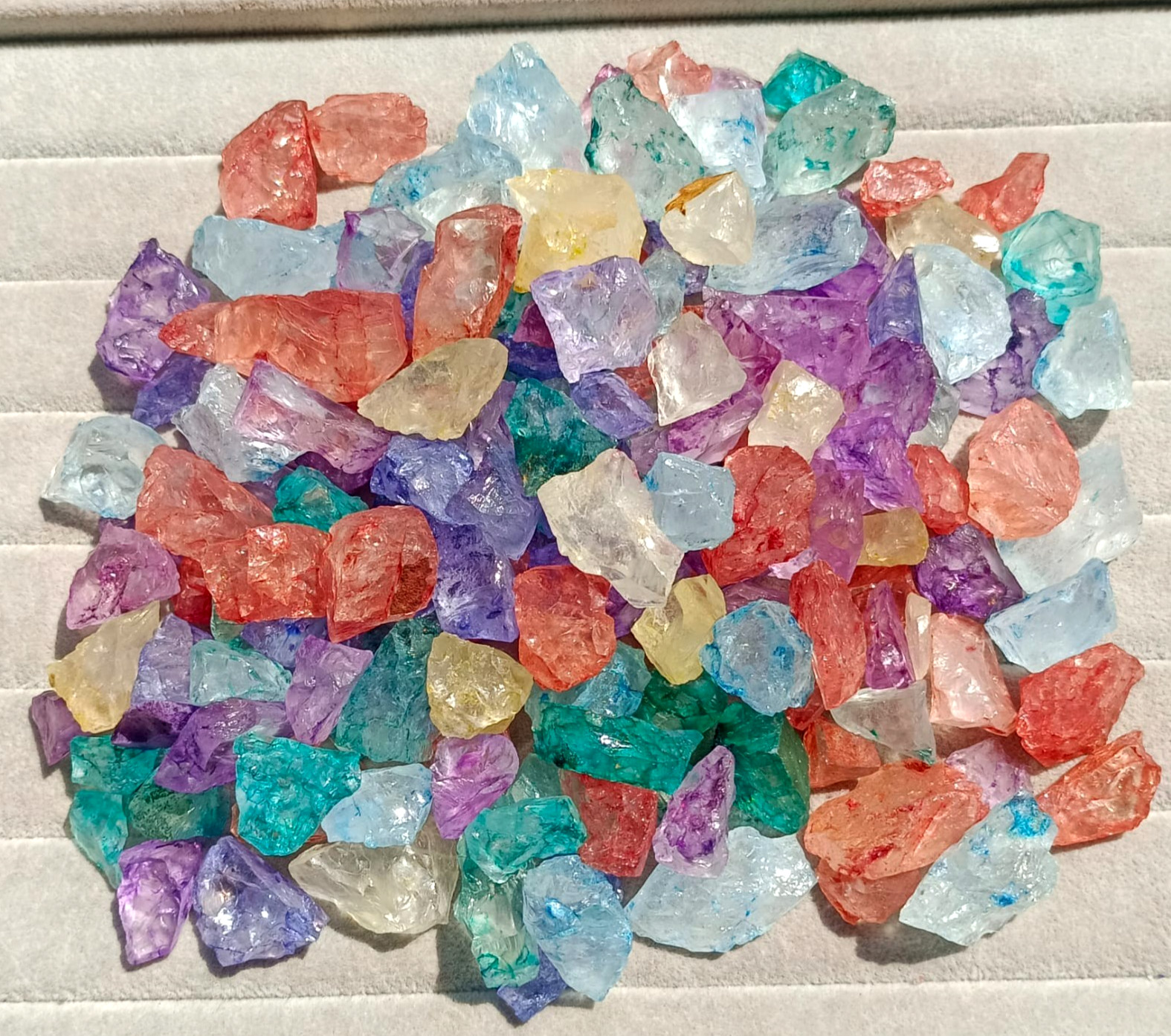 100% Natural Crystal rough Dye In Mix Color Lot 5 pcs lot- 20-35 mm size
