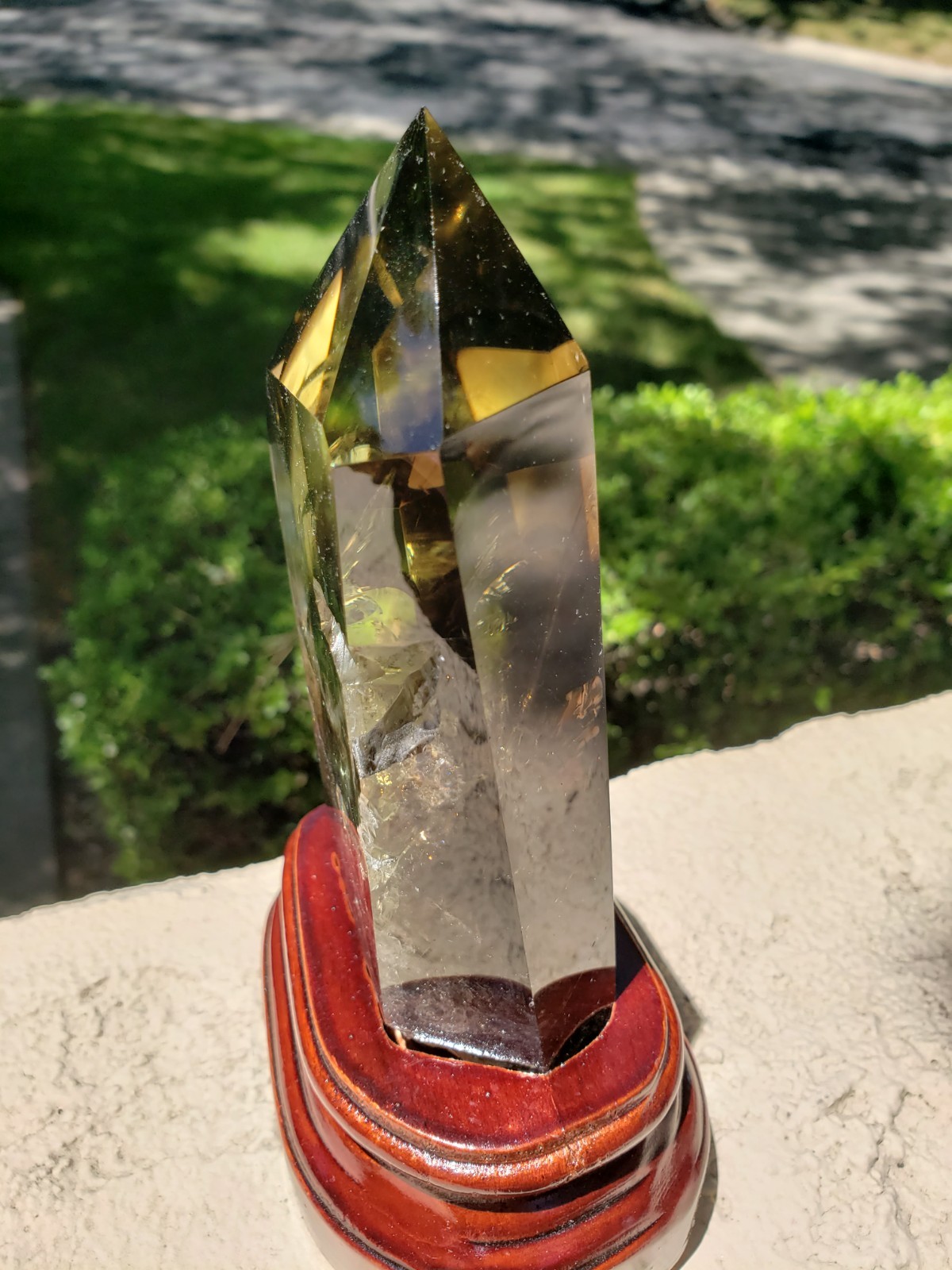 6.75″ Natural Smoky Citrine Quartz Crystal Semi-Polished Tower Obelisk WandPoint